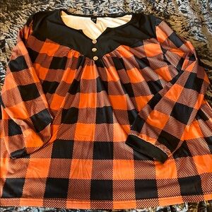 Orange Plaid Top